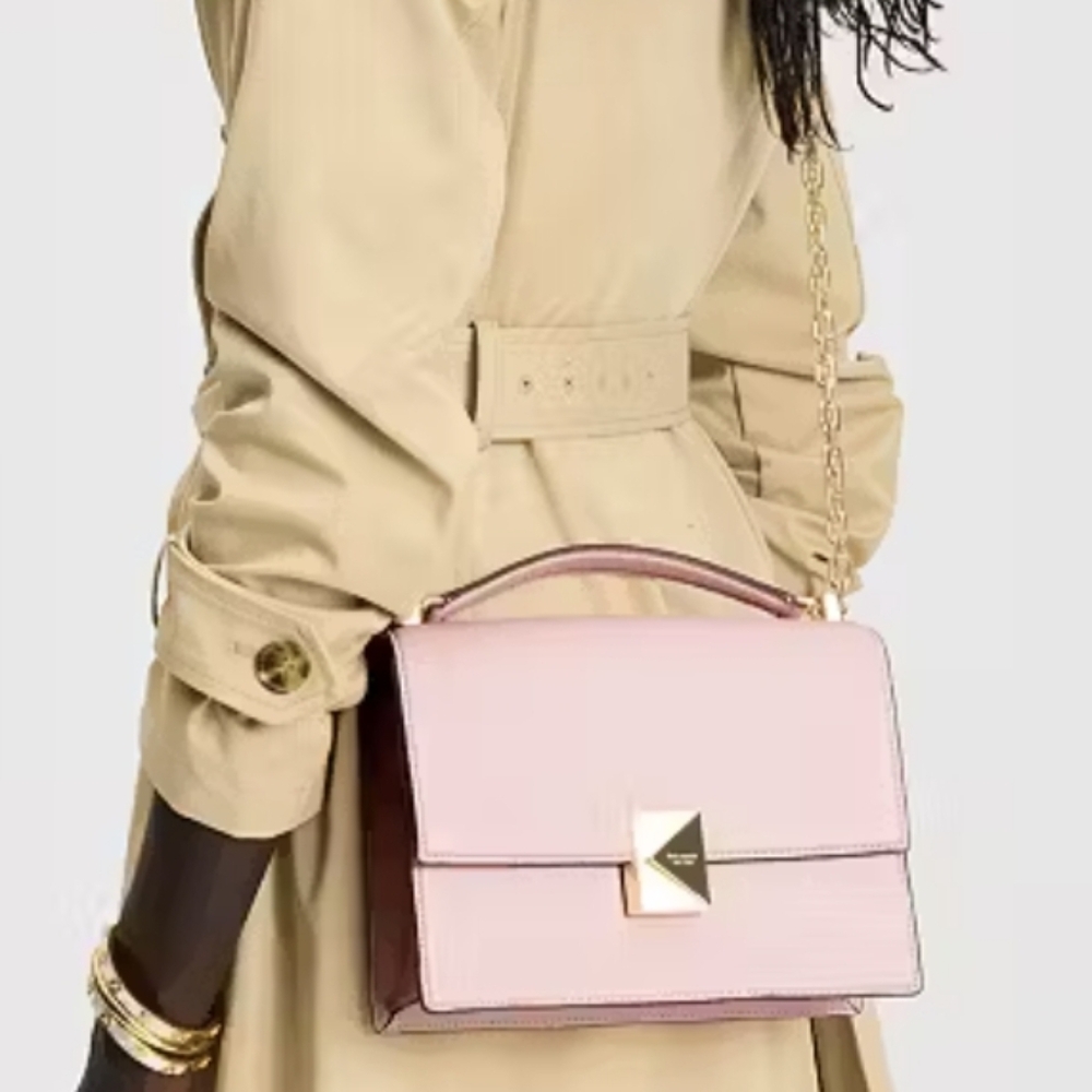 Kate Spade ♠️ NY Deco Chain Shoulder Bag In Pastry Pink NWT